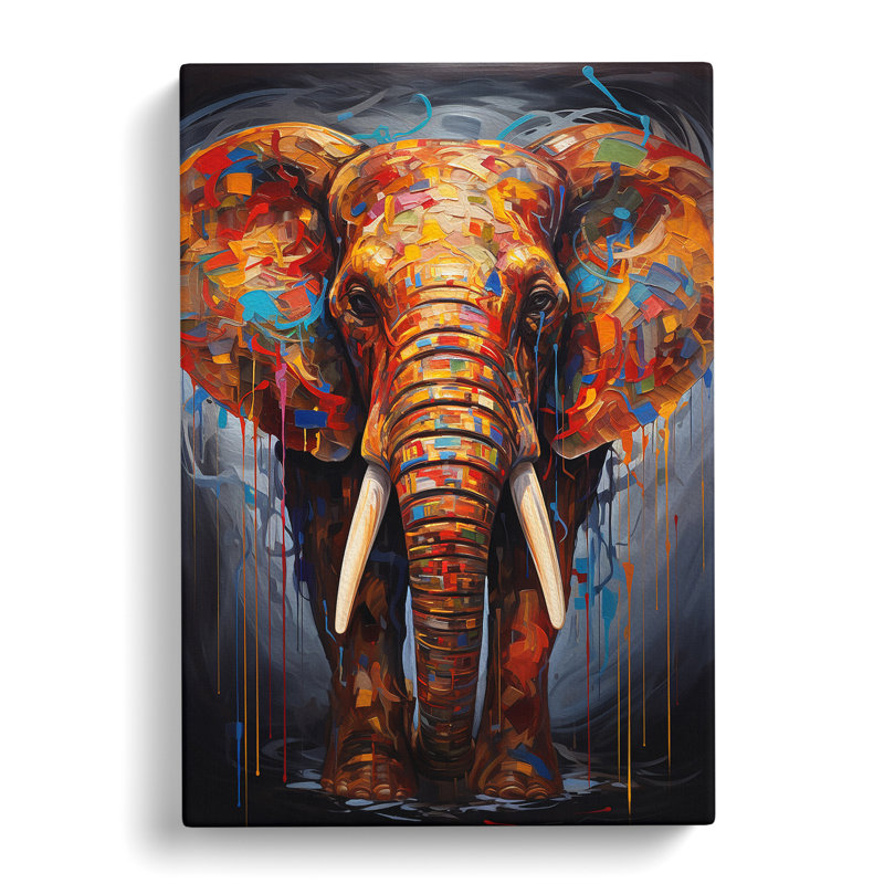Elephant Modern - Wrapped Canvas