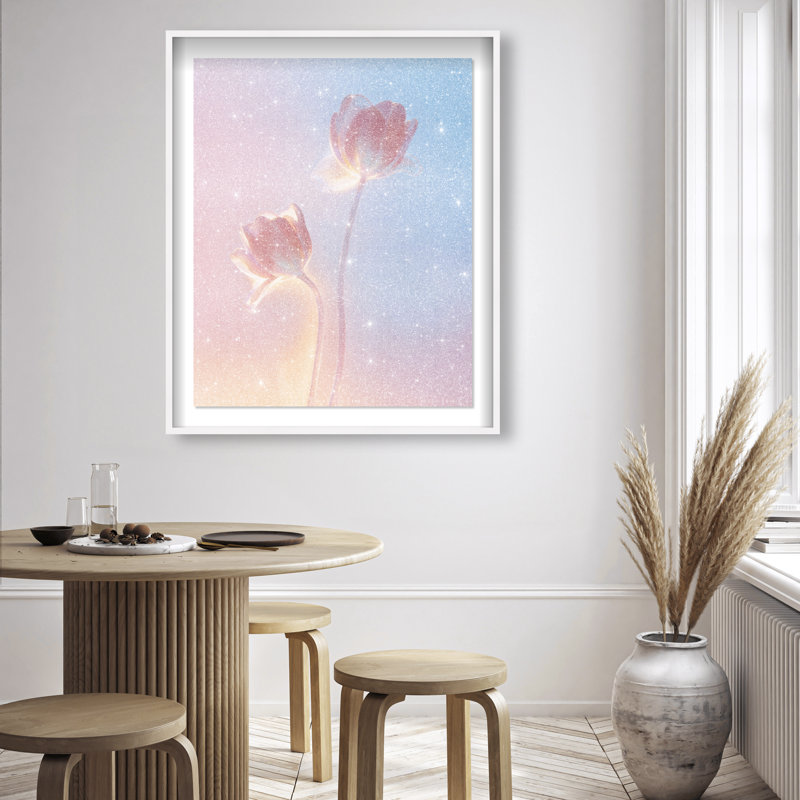 Iridescent Tulips Print by Oliver Gal, 37.5"H x 46.5"W, White Shadowbox