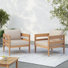 Adria Patio Acacia Wood Lounge Chair With Removable Cushions