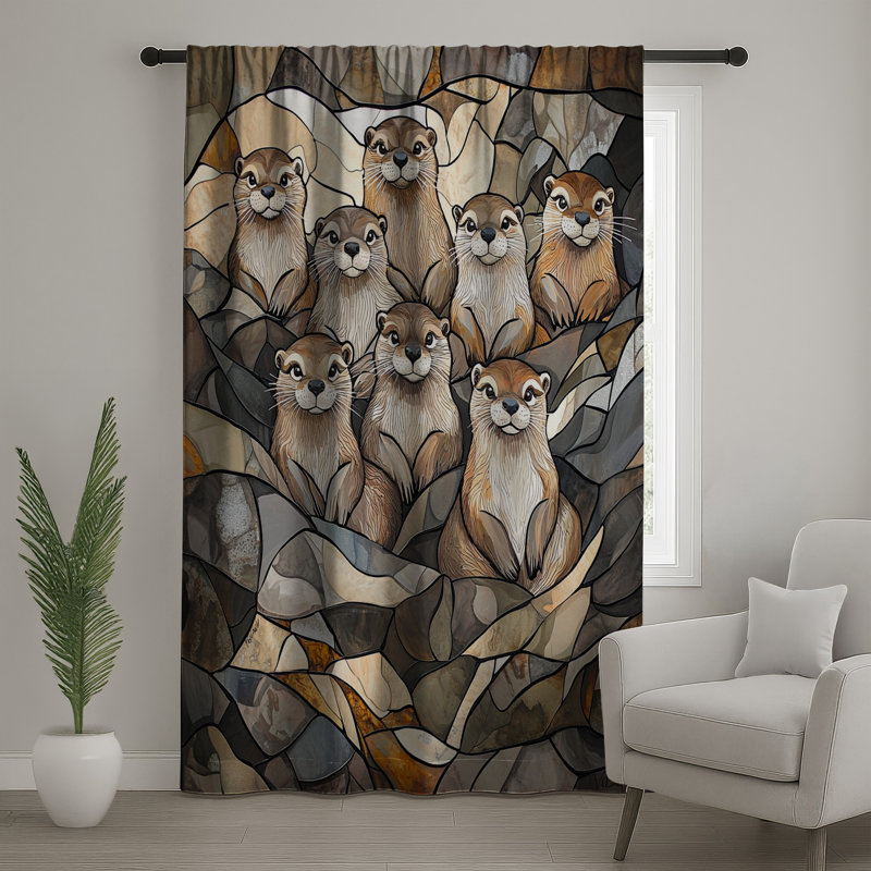 Rideaux loutres, voilages et rideaux loutres - 1 panneau, Transparent, 50 po x 80 po - 1 panneau