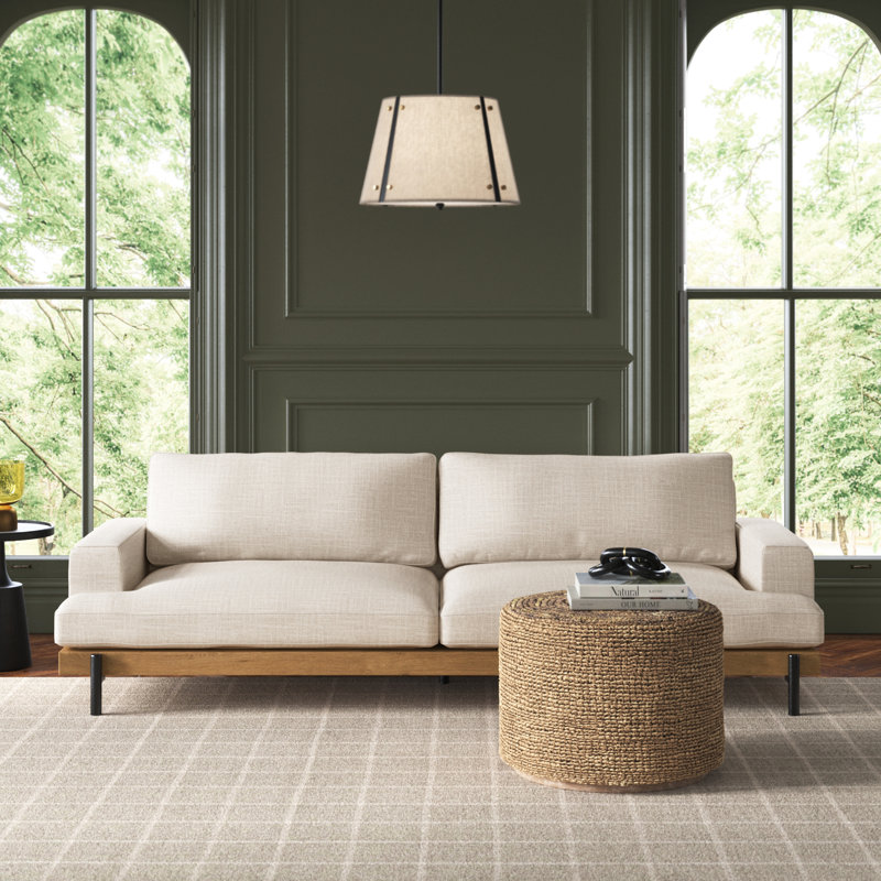 Canapé à accoudoirs encastrés 96 po Bren, Beige