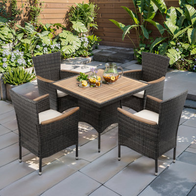 Adrista 4 - Person Square Outdoor Dining Set with Cushions