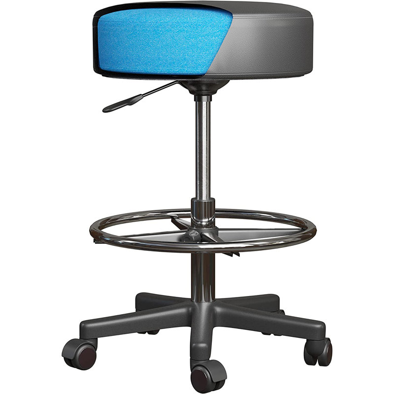 Karsson Adjustable Height Ergonomic Lab Stool with Footrest