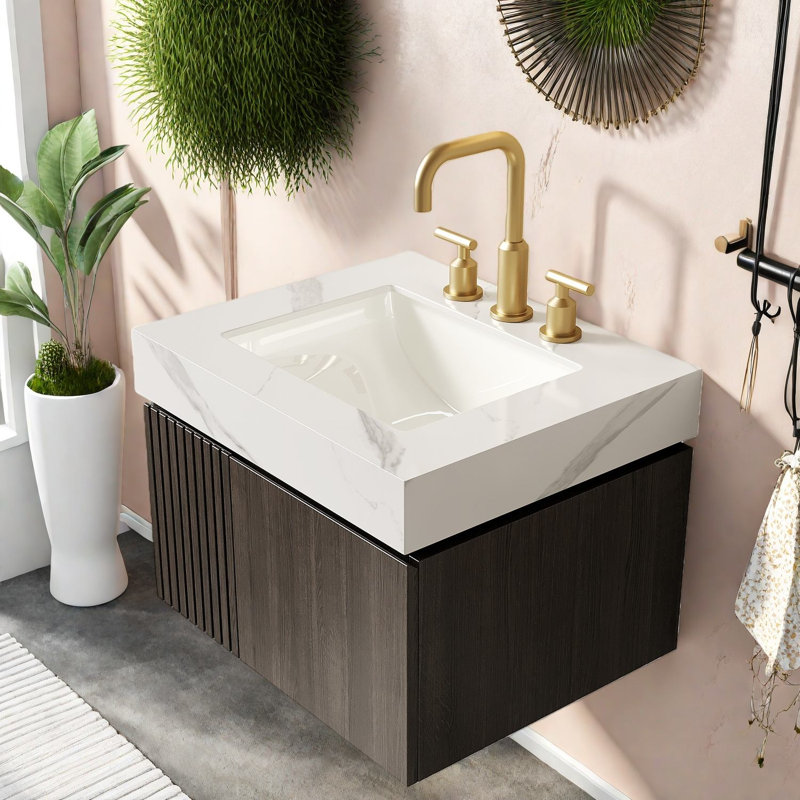 Meuble-lavabo moderne (doit inclure le meuble-lavabo et le lavabo) avec rangement