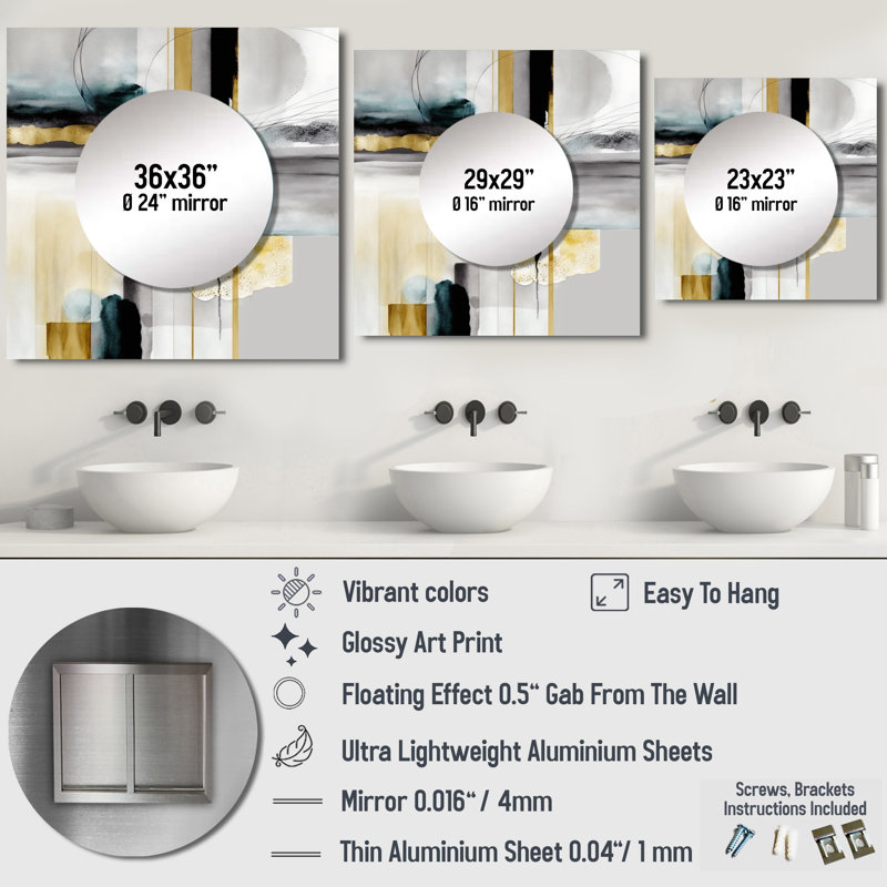Luisalberto - Miroir animaux carré pour décoration murale, 29 po x 29 po