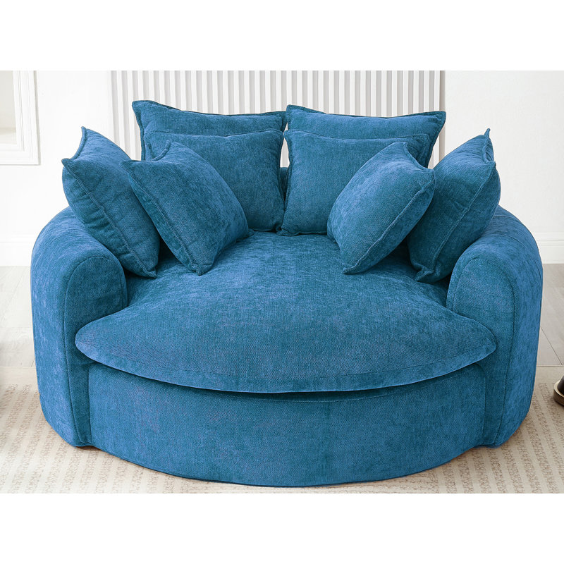 Chaise longue rembourrée, Bleu