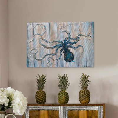 Pieuvre - peinture sur toile tendue