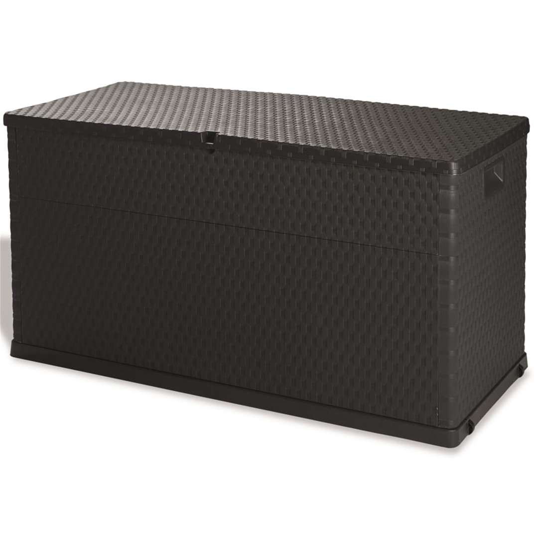 Brayden Studio Aili 120cm W 420L Polypropylene Lockable Deck Box in Anthracite