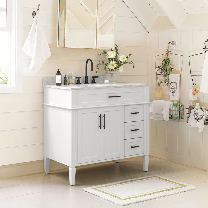Ensemble de meuble-lavabo simple 36 po Dayan, Blanc
