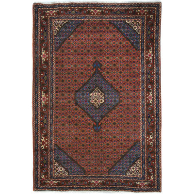 Tapis oriental unique corail 7X10