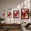 Crimson Flow Abstract - Framed Print-1130992836-1130992847