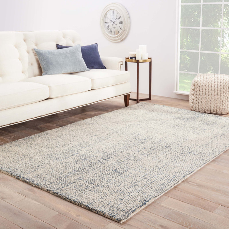 Britta Wool Area Rug in Blue, Runner 2'6" x 8'