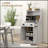 Versatile Microwave Cabinet with Storage, Double Doors, Adjustable Shelves, and Cable Hole for Kitchen and Dining Room
