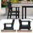 6PCS Patio Dining Bench Set Outdoor HDPE Weather Resistant Table & Chairs Set Black-955979589
