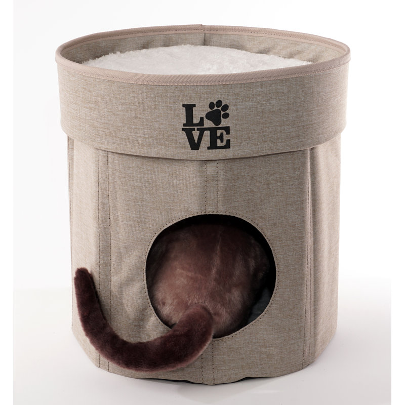 Lucea 2-Tier Collapsible Cat Cave, Natural