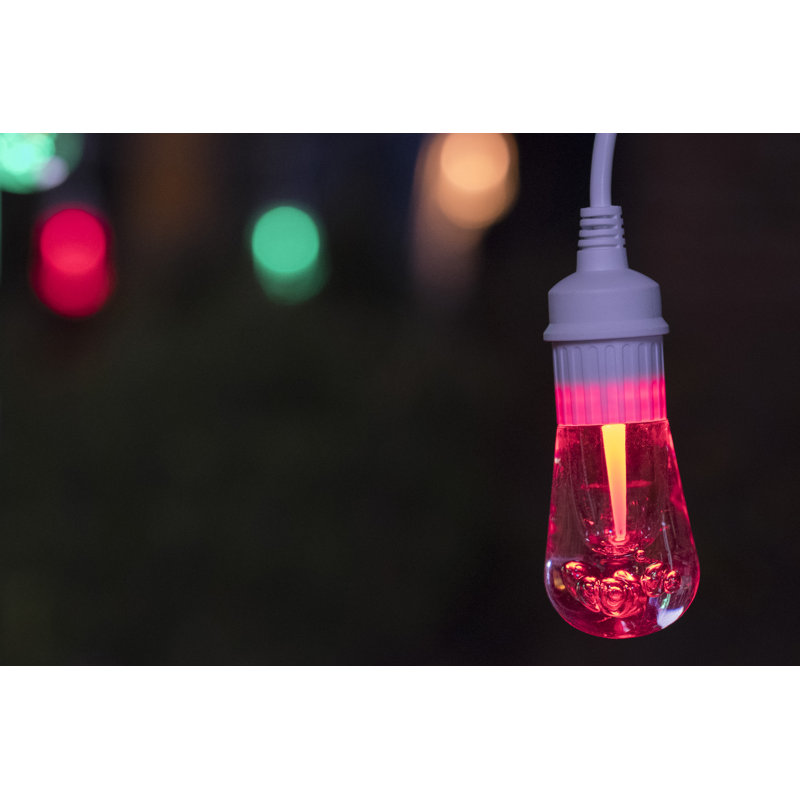24 ft White Cord Color-Changing LED Outdoor String Lights with Remote