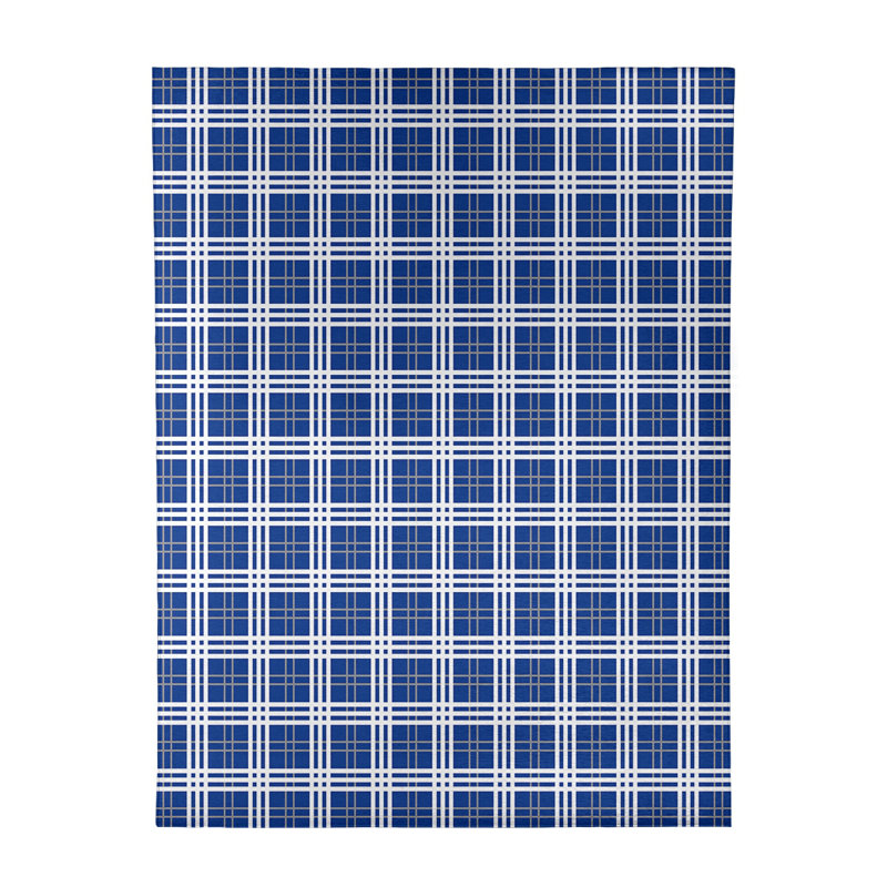 Tapis à carreaux bleu, Rectangle 9 pi x 12 pi