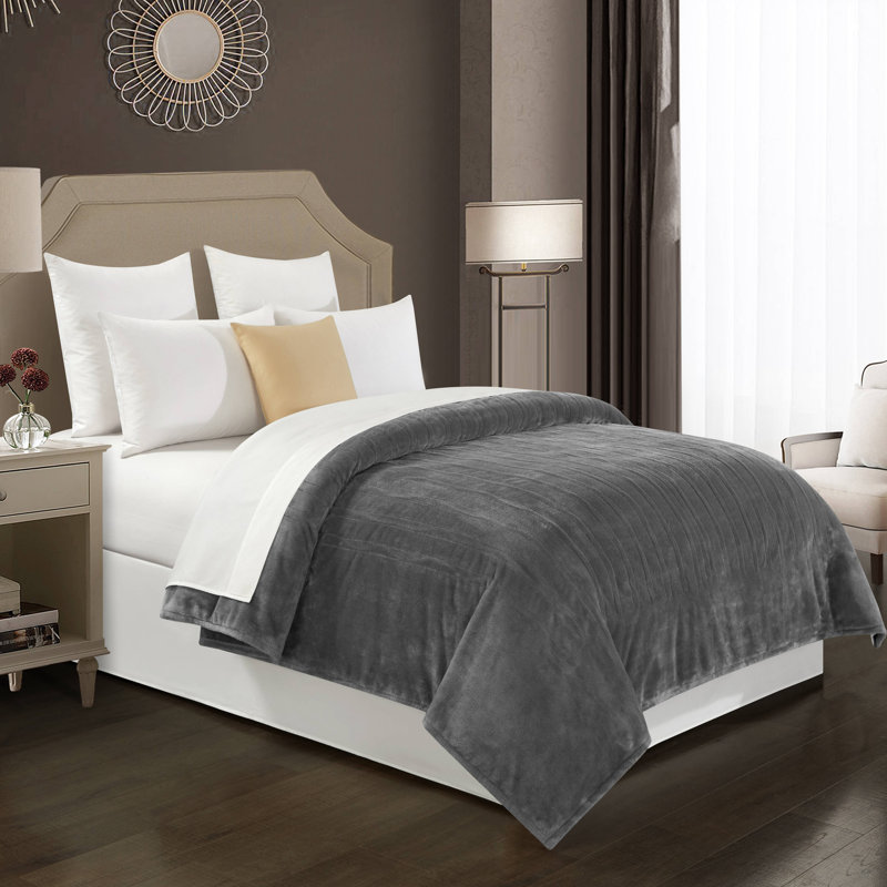 Machine Woven Heated Throw Blanket, Gray