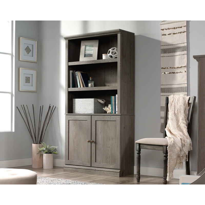 St. Nicholas Standard Bookcase, Black/Silver, (3 Shelves) 69.76"H x 35.28"W x 10.75"D