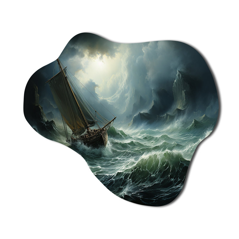 Stormy Seas Beauty III - Asymmetrical Storms Metal Art, Cloud Metal Wall Sculpture Print, 25" H x 28" W x 1" D