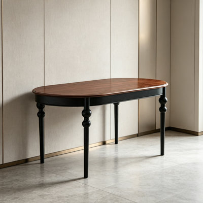 Bureau ovale multifonctionnel en bois massif durable