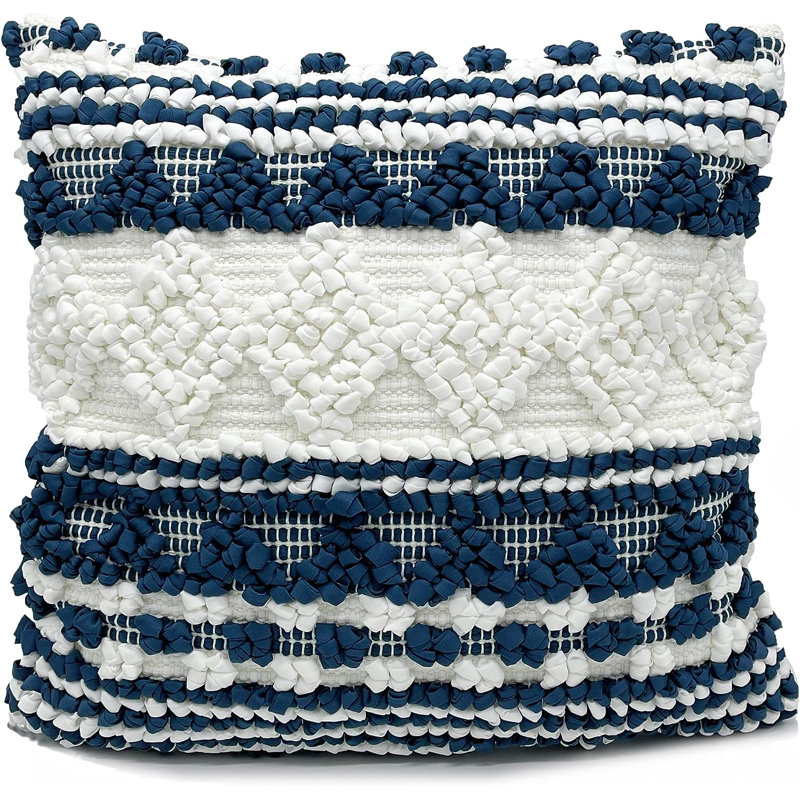 Geometric Cotton Blend Throw Pillow, No Fill