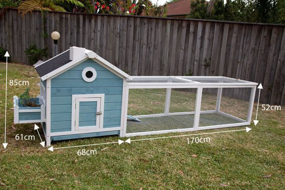 103" Garden Window Wooden Chicken Coop Rabbit Hutch Cage With Run And Nesting Box