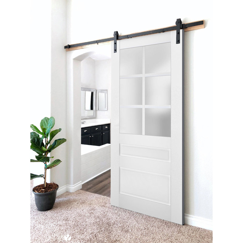 Porte de grange Veregio, 18 po x 96 po, Blanc