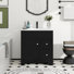 Meuble-lavabo noir 30 po avec lavabo à poser