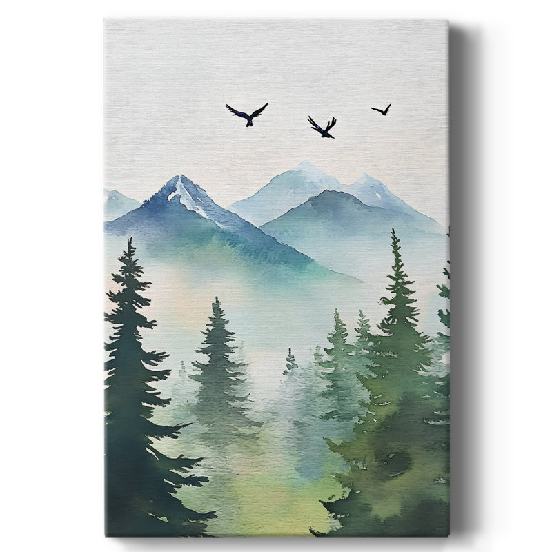 Toile tendue avec châssis paysage paysage prêt à accrocher, H 27 po x l 18 po