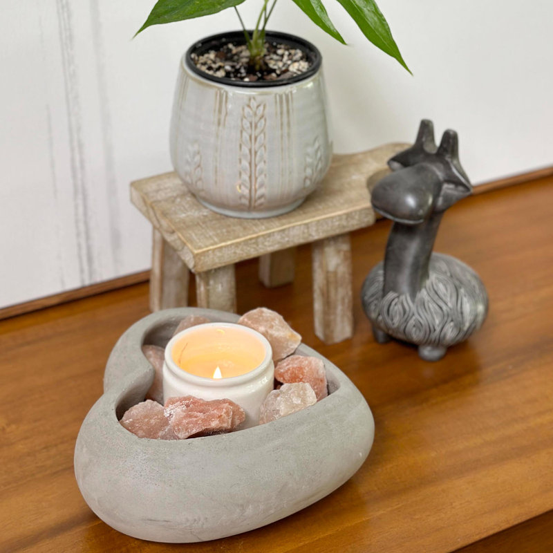 Heart-Shaped Gray Concrete Succulent Planter Pot