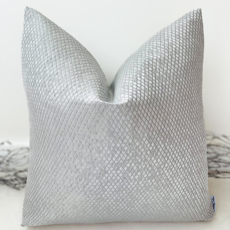 Abstract Silver Square Throw Pillow Cover, Silver