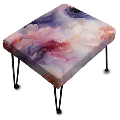 White Ethereal Dream Marble Pattern - Marble Rectangle Ottoman