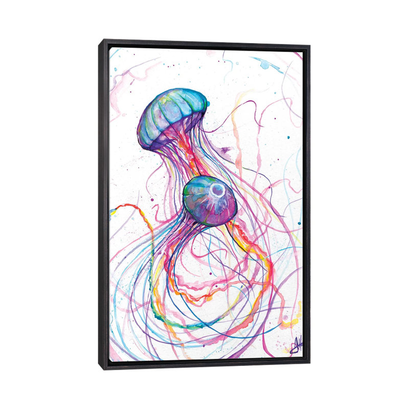 Art You You Jelly, H 60 po x l 40po x P 1,5 po, Toile avec cadre noir patiné