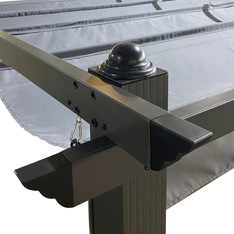 Auvent de remplacement pour couverture de pergola 13 x 10 pi - gris soleil, facile à assembler, dessus hydrofuge pour la protection du patio extérieur, hydrofuge,