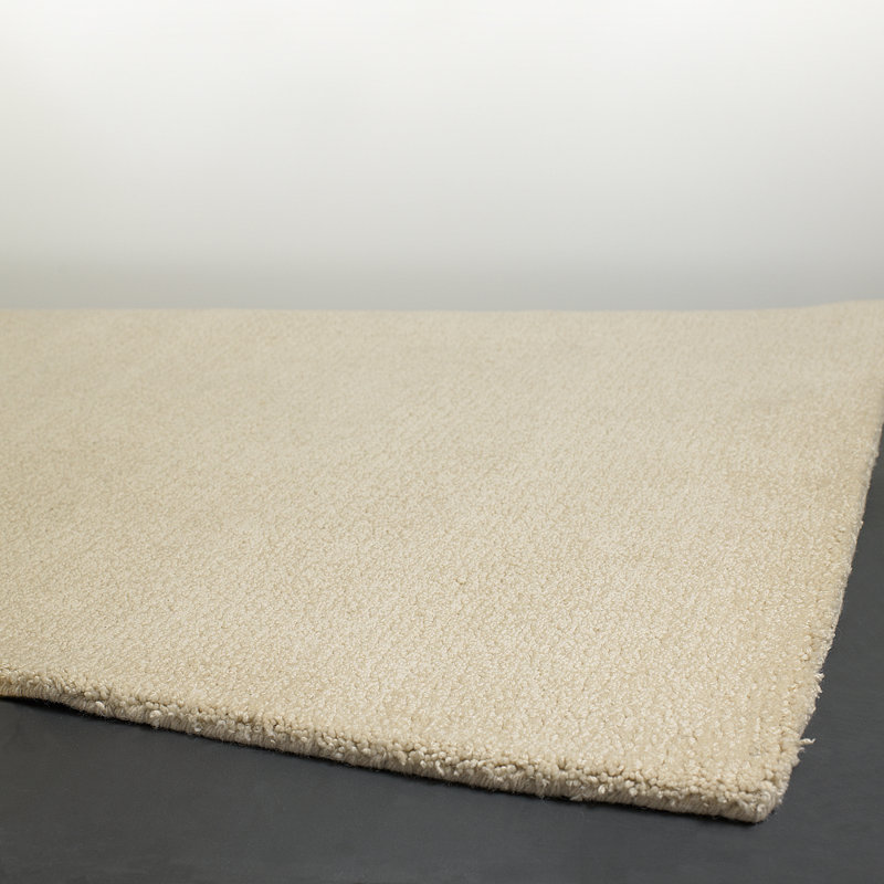 Tapis intérieur blanc en laine touffeté à la main Lansvale, Rectangle 1 pi 6 po x 2 pi 3 po