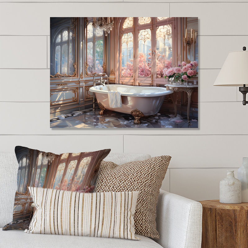 «Bathroom & Ethereal Glow II - Bath & Laundry», reproduction d'art en métal, H 16 po x l 32 po x P 1 po