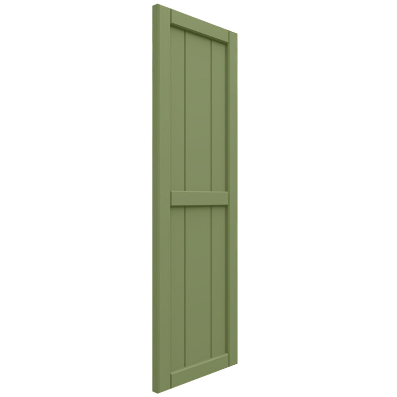 L 10 3/4 po x H 34 po en composite EnduraCore, deux panneaux encadrés de panneaux n-lattes, vert mousse (par paire - quincaillerie non incluse)
