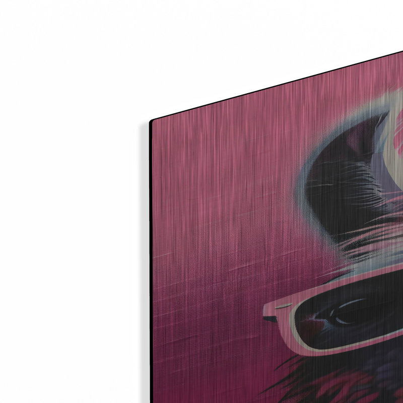 Art mural en métal «The Pink Llama» par Andreas Magnusson, H 36 po x l 24 po