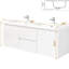 Meuble-lavabo de 60 po avec lavabos doubles - Rangement mural 2 tiroirs et armoire à double porte