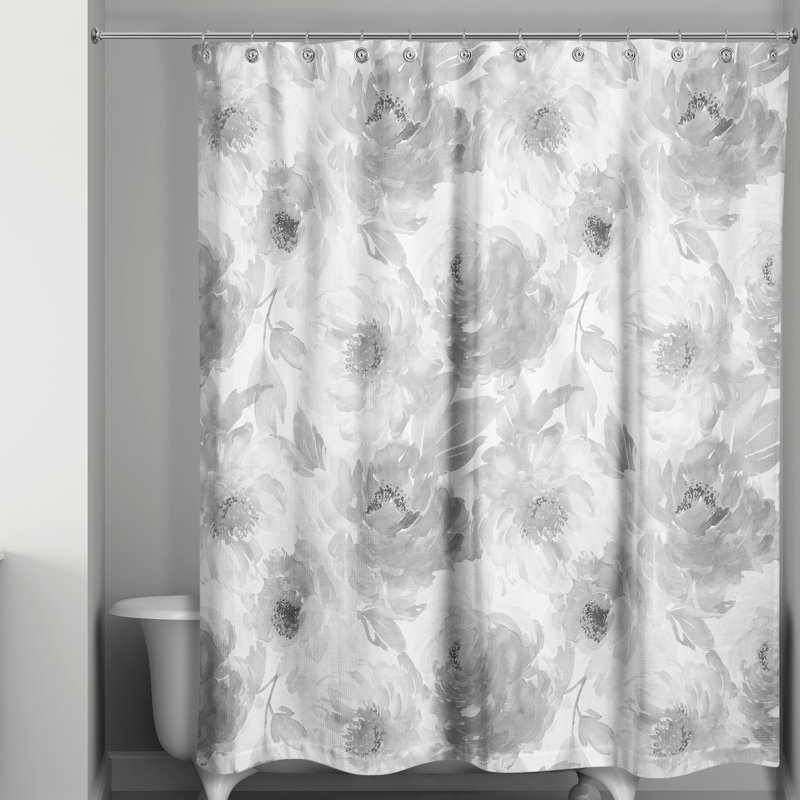 Rideau de douche simple Adamczyk, Gris