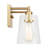 Crofton Bathroom Bedroom Wall Fixture With Clear Crackle Glass Shade-112738088-112738086-112738092