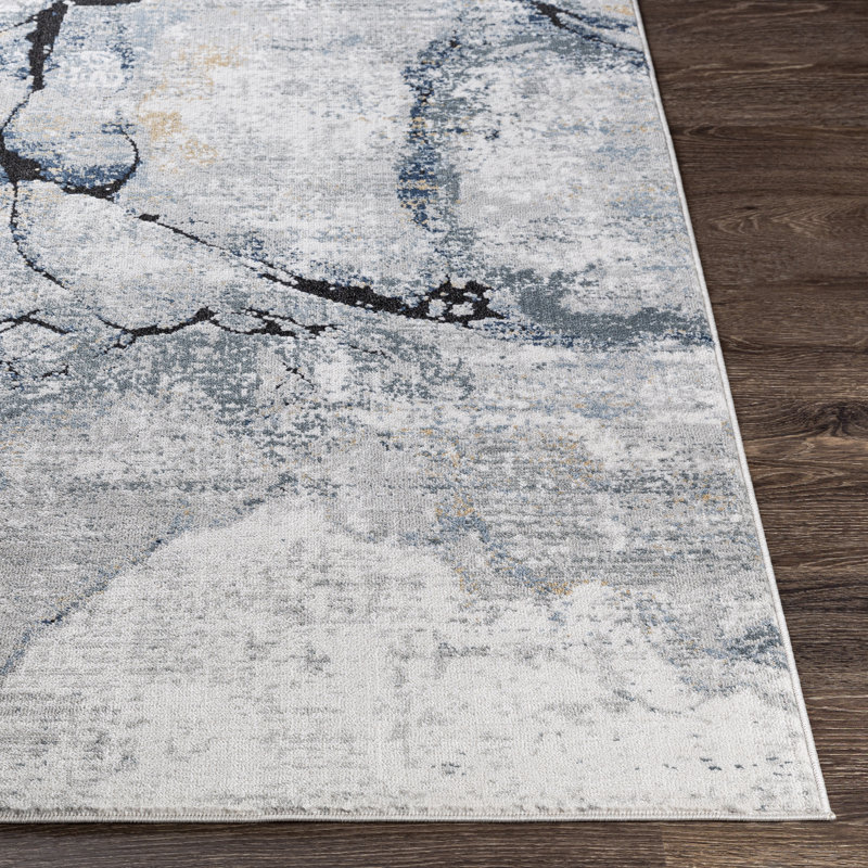 Steve Abstract Gray Area Rug, Rectangle 7'10" x 10'