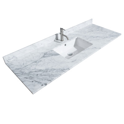 60'' Marble Single Bathroom Vanity Top with Sink