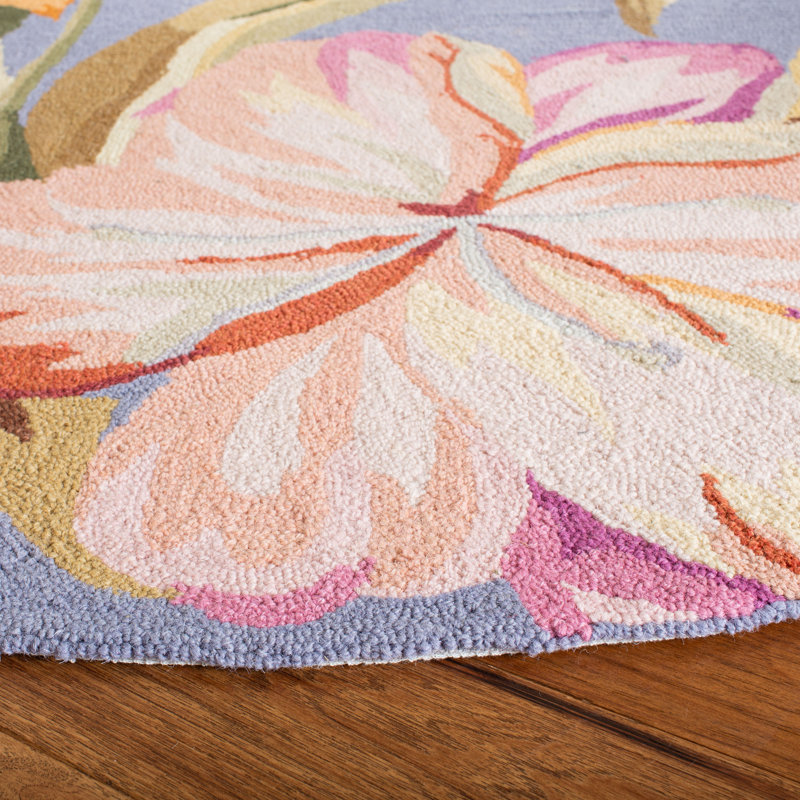Tapis floral en laine crocheté à la main Jonsson, Ovale 4 pi 6 po x 6 pi 6 po