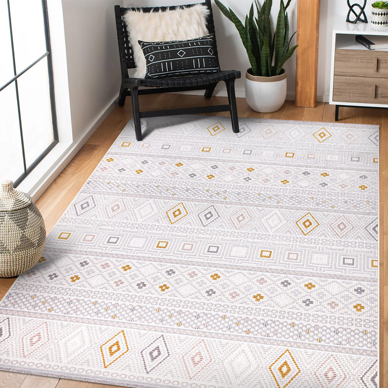 Soft Plush Area Rugs Non Slip Hallway Rug Large Bedroom Carpet Low Pile Acrylic Rug Floor Mat CN013, Rectangle 120 x 180 cm