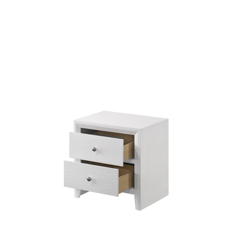 Table de bout à 2 tiroirs Contemporary, Blanc