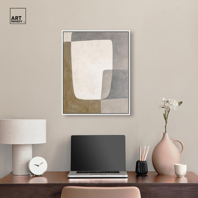 Décoration murale Stacked Pebbles III par Art Remedy, cadre blanc, 20 x 24, H 25 po x l 21 po, Cadre blanc