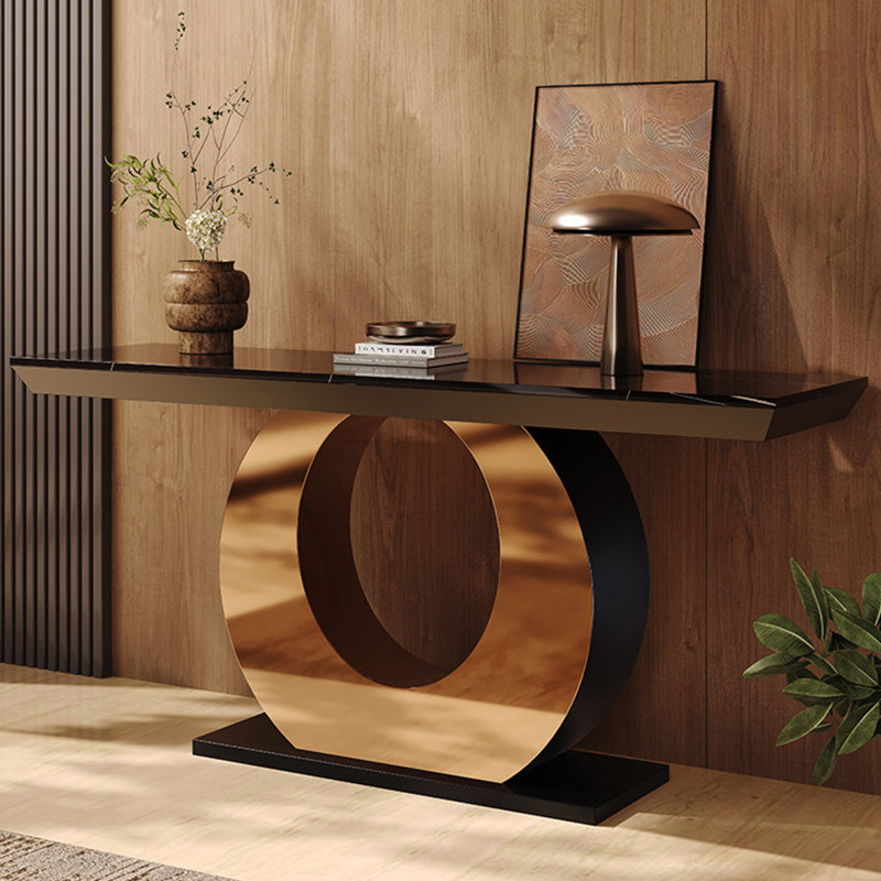 Console italienne de luxe haut de gamme, H 33,5 po x l 70,9 po x P 13,80 po, Noir