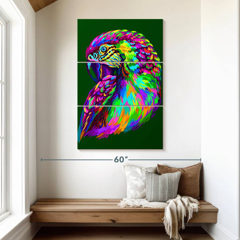 Brampt Macaw Abstract, 50" H x 32" W